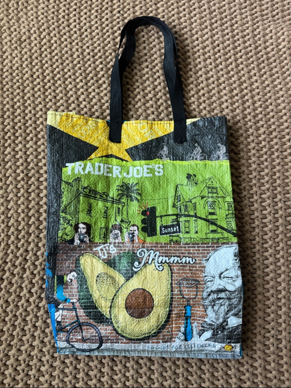 Trader Joe's Avocado Graphic Tote Bag - Yellow & Green